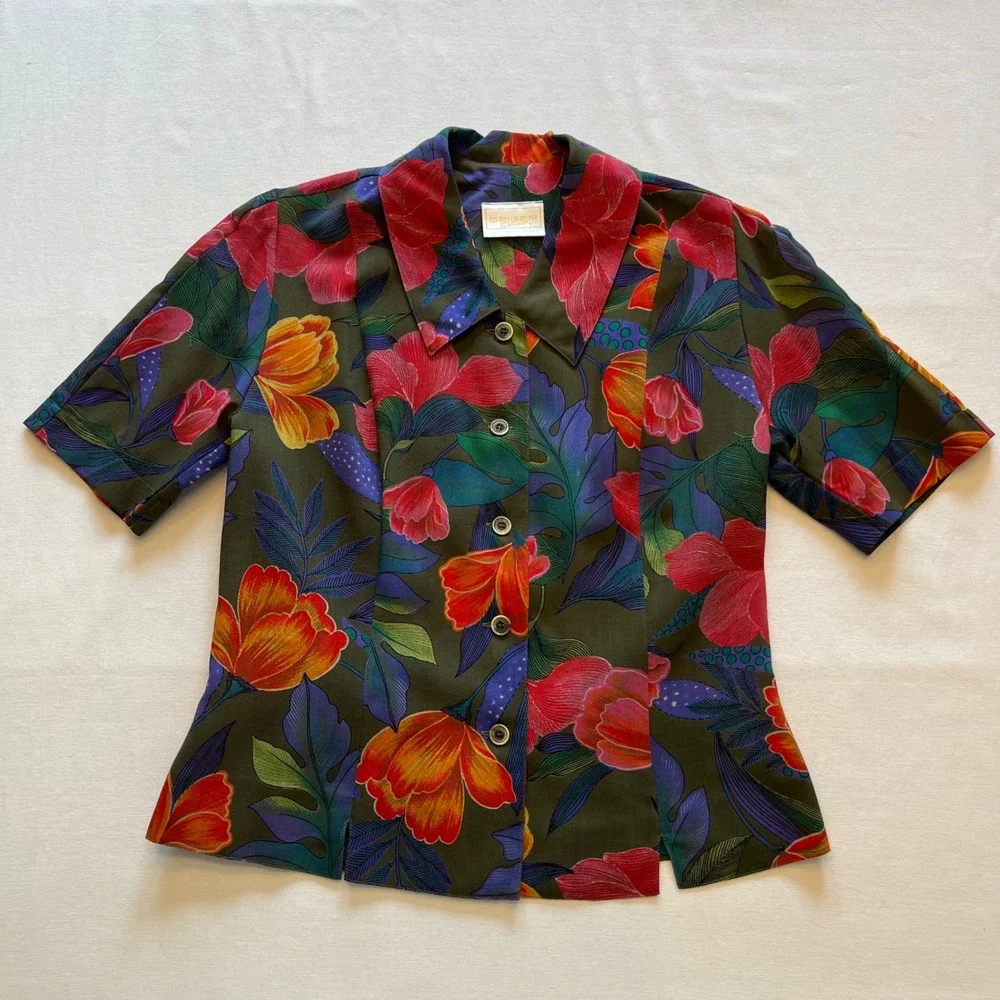 Geiger Collections Vintage Pure New Wool Floral Skirt Set Made in Austria S/M - Picture 4 of 13